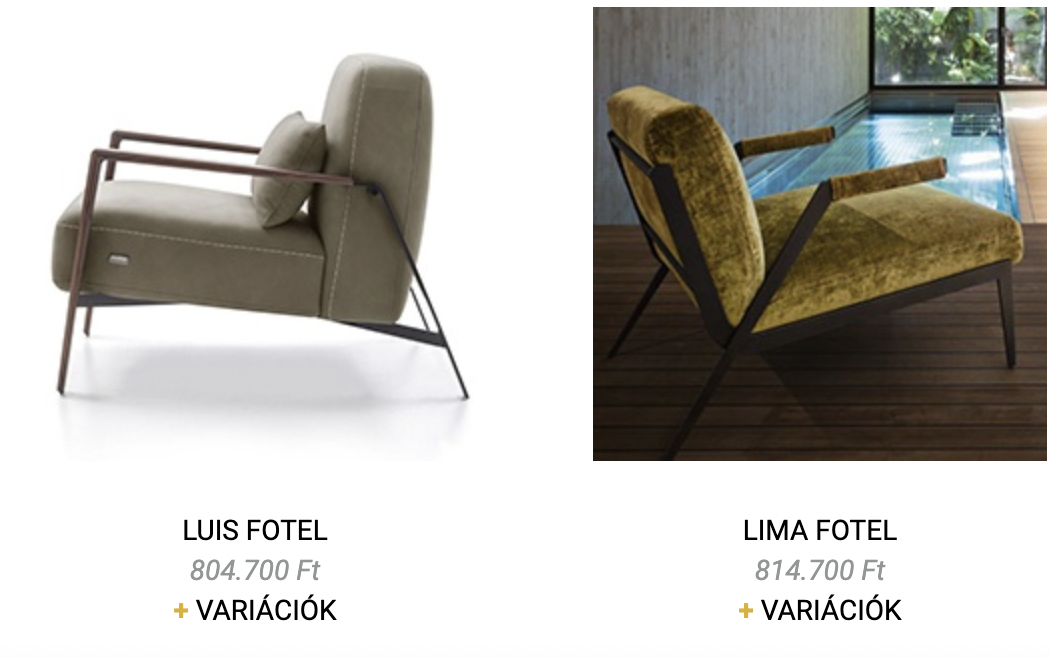 design olasz fotel